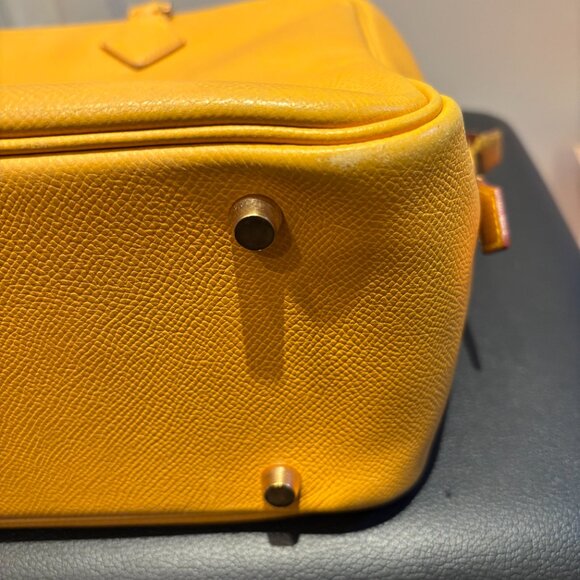 Excellent Condition Authentic HERMES Yellow Plume Bag 32 cm - Picture 8 of 14